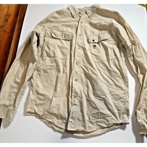 ExOfficio Insect Shield Mens Medium Long Sleeve Button Shirt Tan Bug Repellent